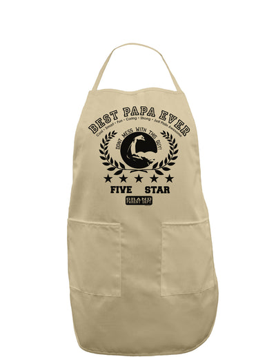 Best Papa Ever Collegiate Adult Apron-Bib Apron-TooLoud-Stone-One-Size-Davson Sales