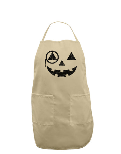 Monocle Jack-o-Lantern Distressed Adult Apron-Bib Apron-TooLoud-Stone-One-Size-Davson Sales