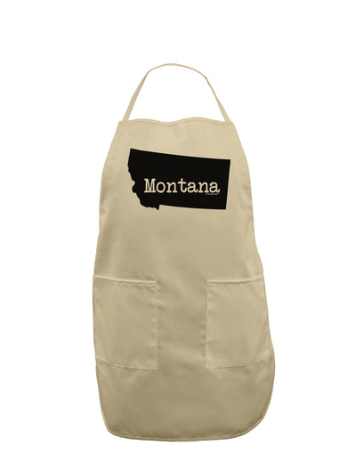 Montana - United States Shape Adult Apron by TooLoud-Bib Apron-TooLoud-Stone-One-Size-Davson Sales