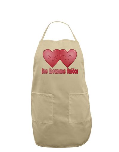 Dos Corazones Unidos Design Adult Apron by TooLoud-Bib Apron-TooLoud-Stone-One-Size-Davson Sales