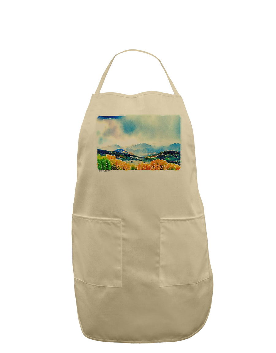 Colorado Mountain Scene Adult Apron-Bib Apron-TooLoud-White-One-Size-Davson Sales