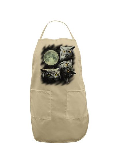 Three Owls and Moon Adult Apron-Bib Apron-TooLoud-Stone-One-Size-Davson Sales