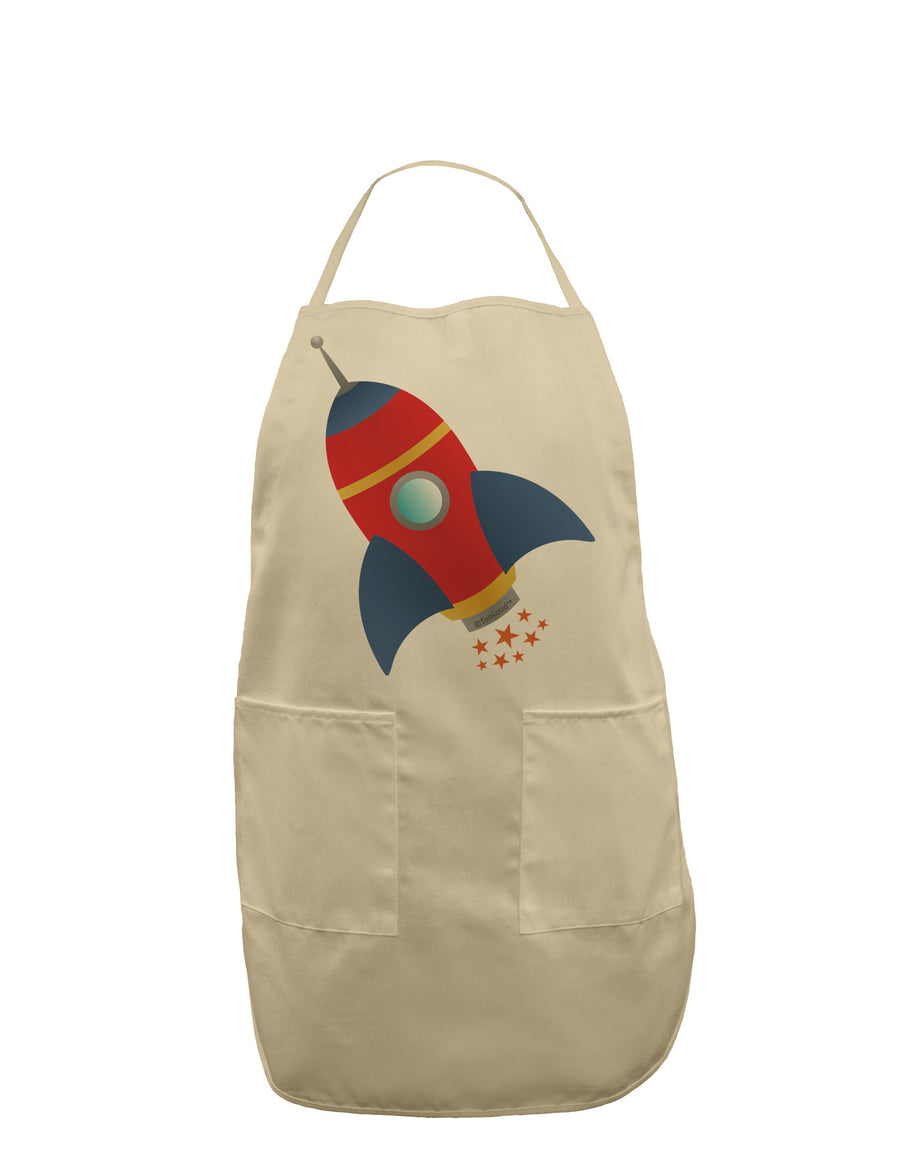 Space Rocket Ship and Stars Adult Apron by TooLoud-Bib Apron-TooLoud-White-One-Size-Davson Sales