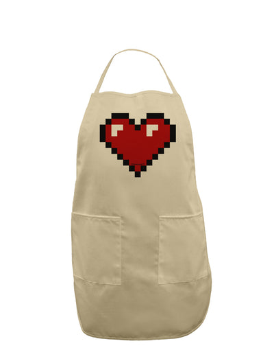 Pixel Heart Design 1 - Valentine's Day Adult Apron-Bib Apron-TooLoud-Stone-One-Size-Davson Sales