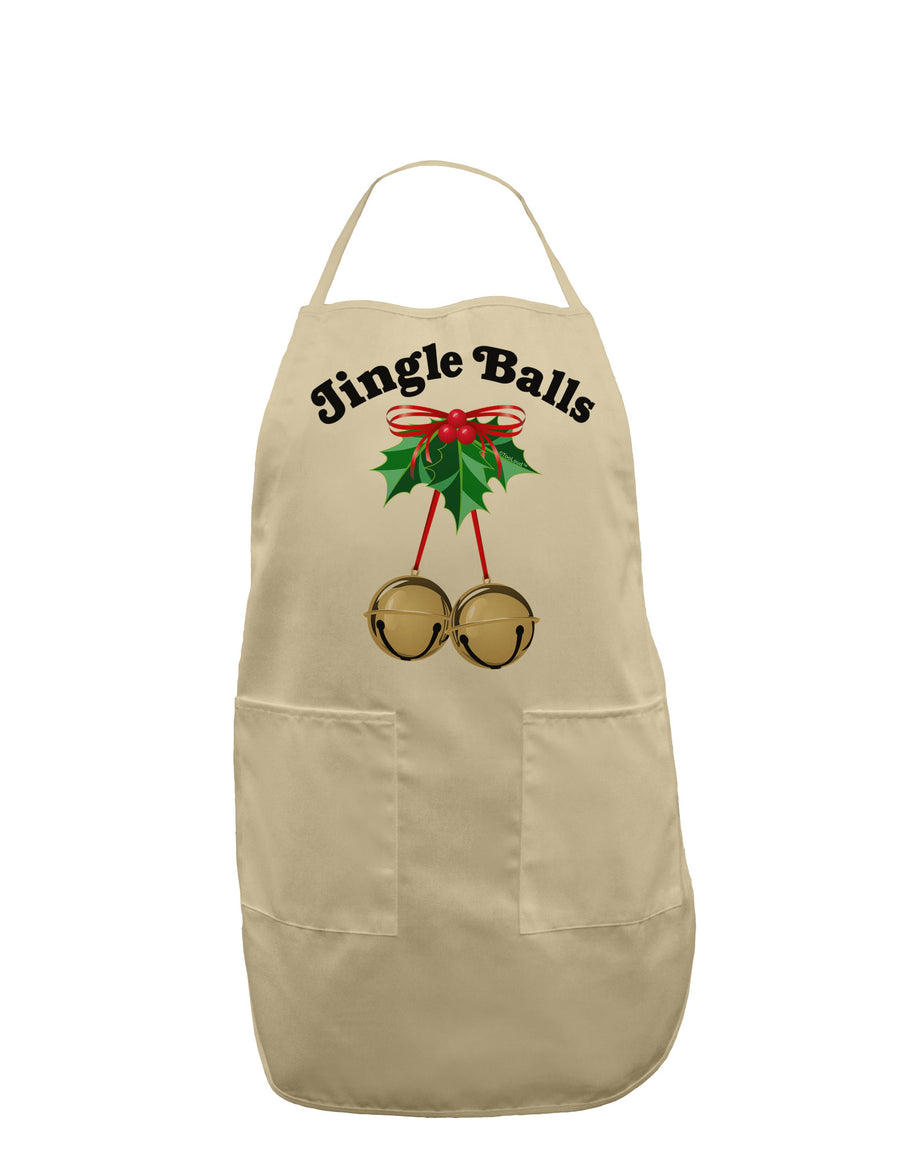 Jingle Balls with Text Adult Apron-Bib Apron-TooLoud-White-One-Size-Davson Sales