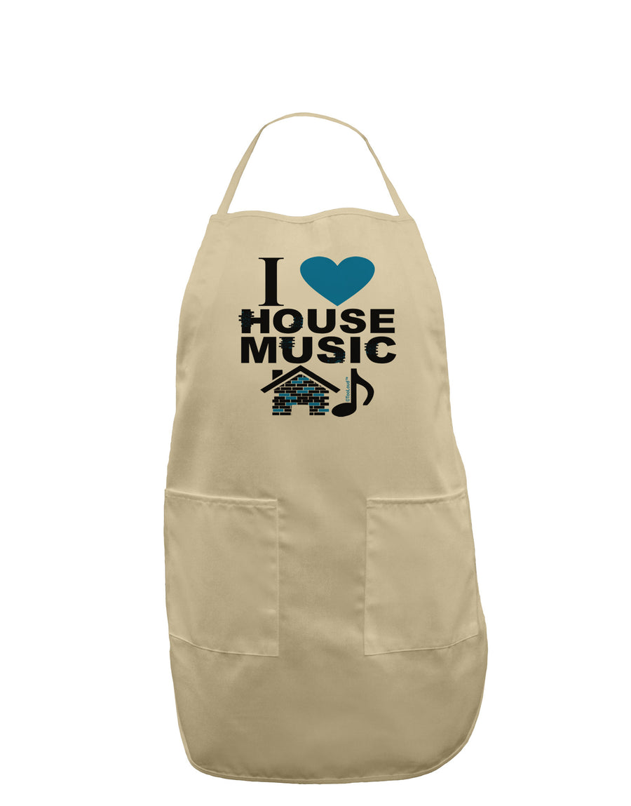 I Love House Blue Adult Apron-Bib Apron-TooLoud-White-One-Size-Davson Sales