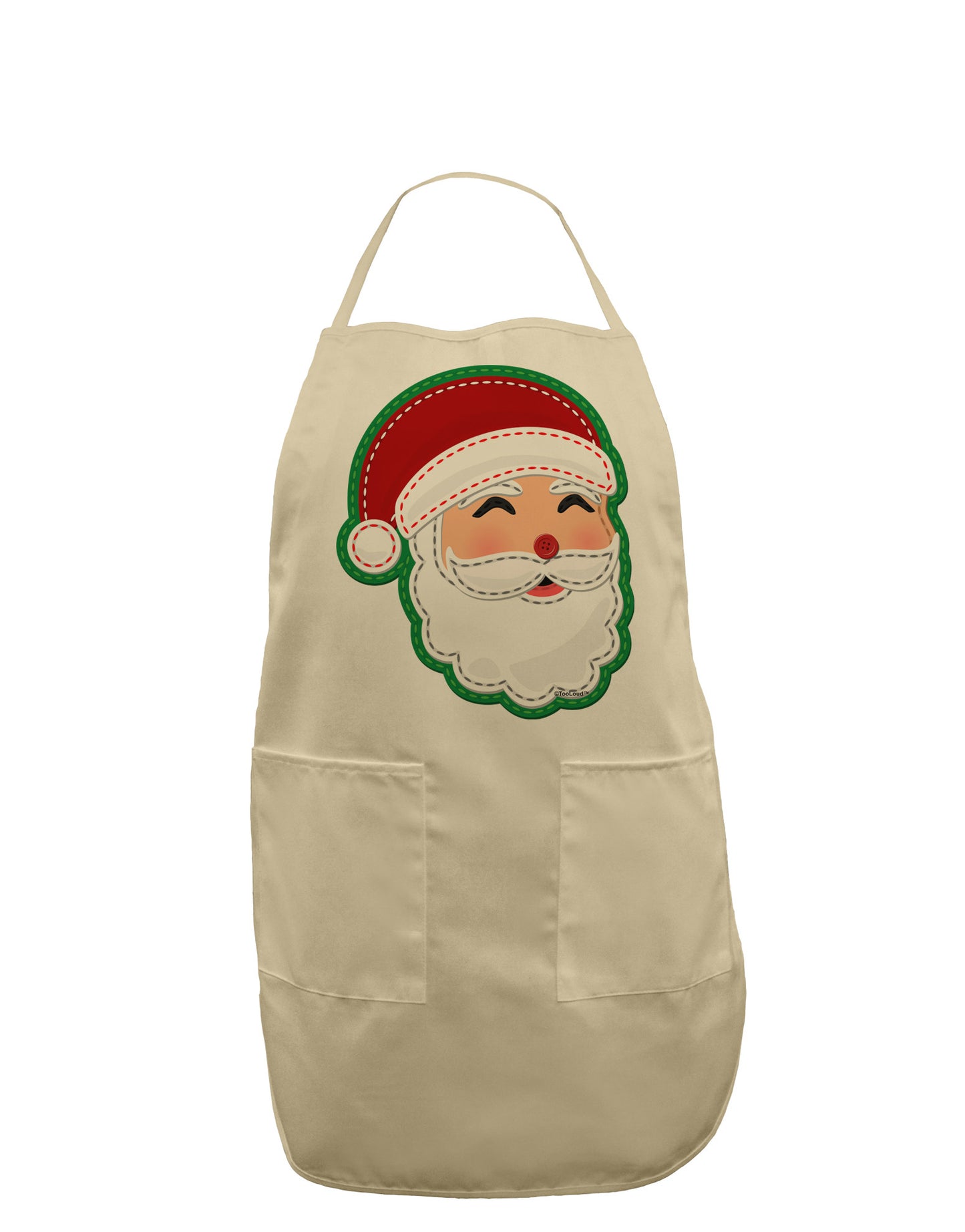 Cute Santa Claus Face Faux Applique Adult Apron-Bib Apron-TooLoud-Stone-One-Size-Davson Sales