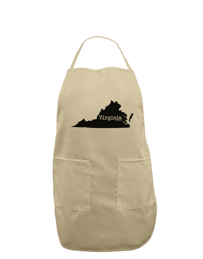 Virginia - United States Shape Adult Apron by TooLoud-Bib Apron-TooLoud-Stone-One-Size-Davson Sales