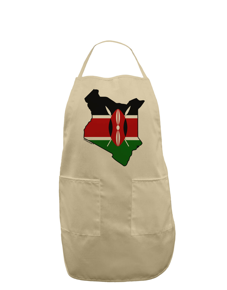 Kenya Flag Silhouette Adult Apron-Bib Apron-TooLoud-White-One-Size-Davson Sales