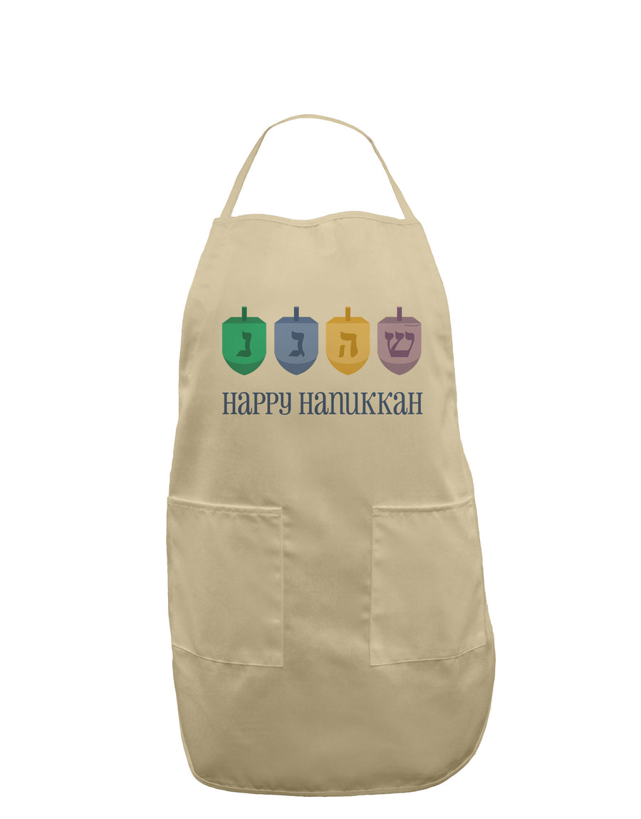 Happy Hanukkah Dreidels Adult Apron-Bib Apron-TooLoud-White-One-Size-Davson Sales