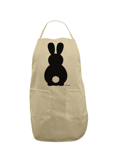 Cute Bunny Silhouette with Tail Adult Apron by TooLoud-Bib Apron-TooLoud-Stone-One-Size-Davson Sales