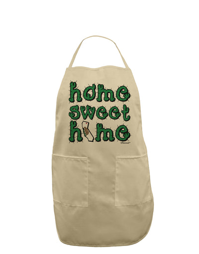 Home Sweet Home - California - Cactus and State Flag Adult Apron by TooLoud-Bib Apron-TooLoud-Stone-One-Size-Davson Sales