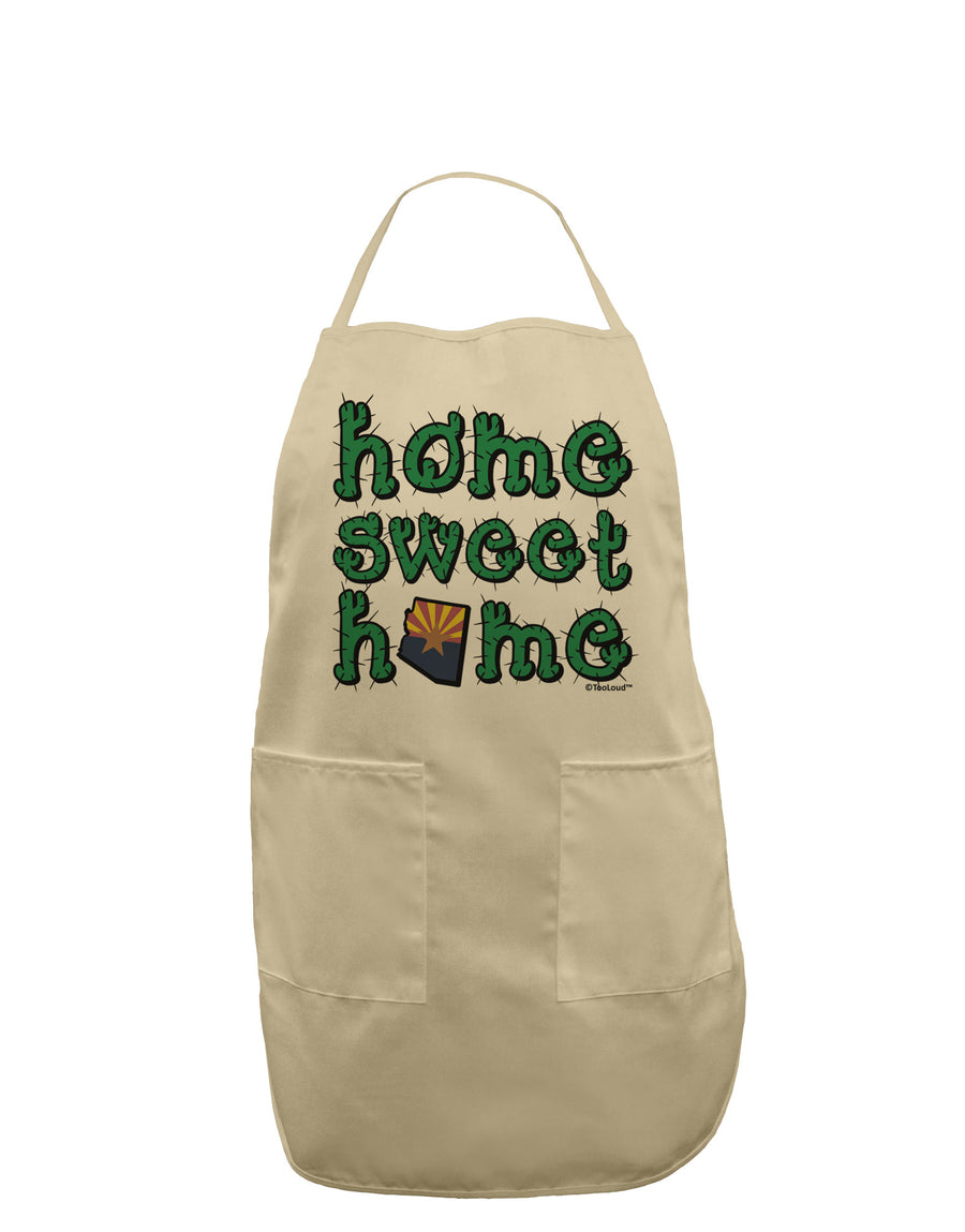 Home Sweet Home - Arizona - Cactus and State Flag Adult Apron by TooLoud-Bib Apron-TooLoud-White-One-Size-Davson Sales