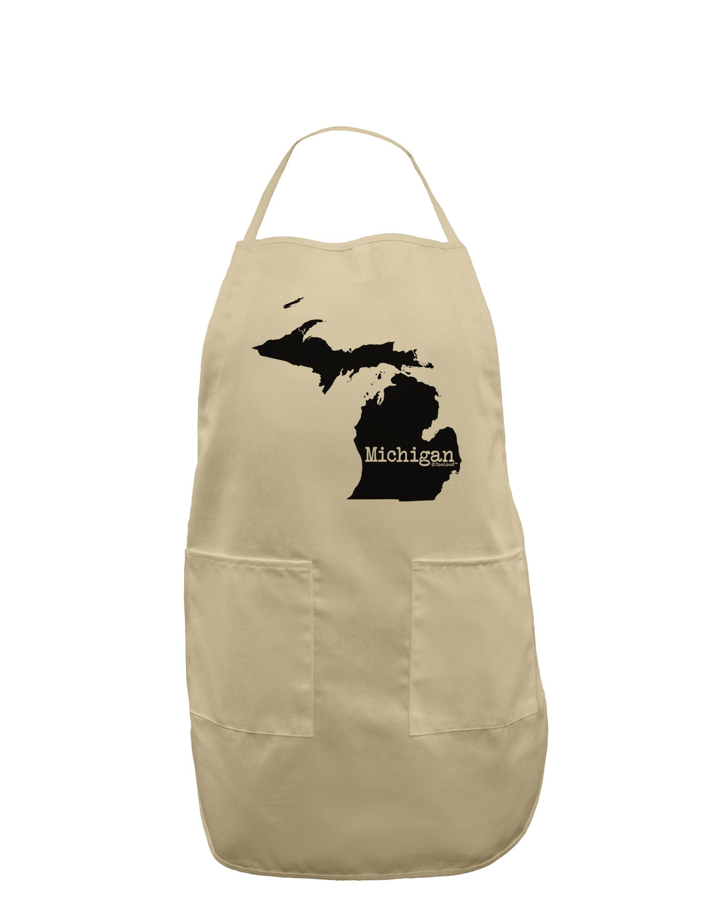 Michigan - United States Shape Adult Apron-Bib Apron-TooLoud-Stone-One-Size-Davson Sales