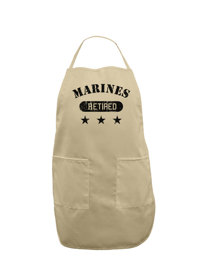 Retired Marines Adult Apron-Bib Apron-TooLoud-Stone-One-Size-Davson Sales