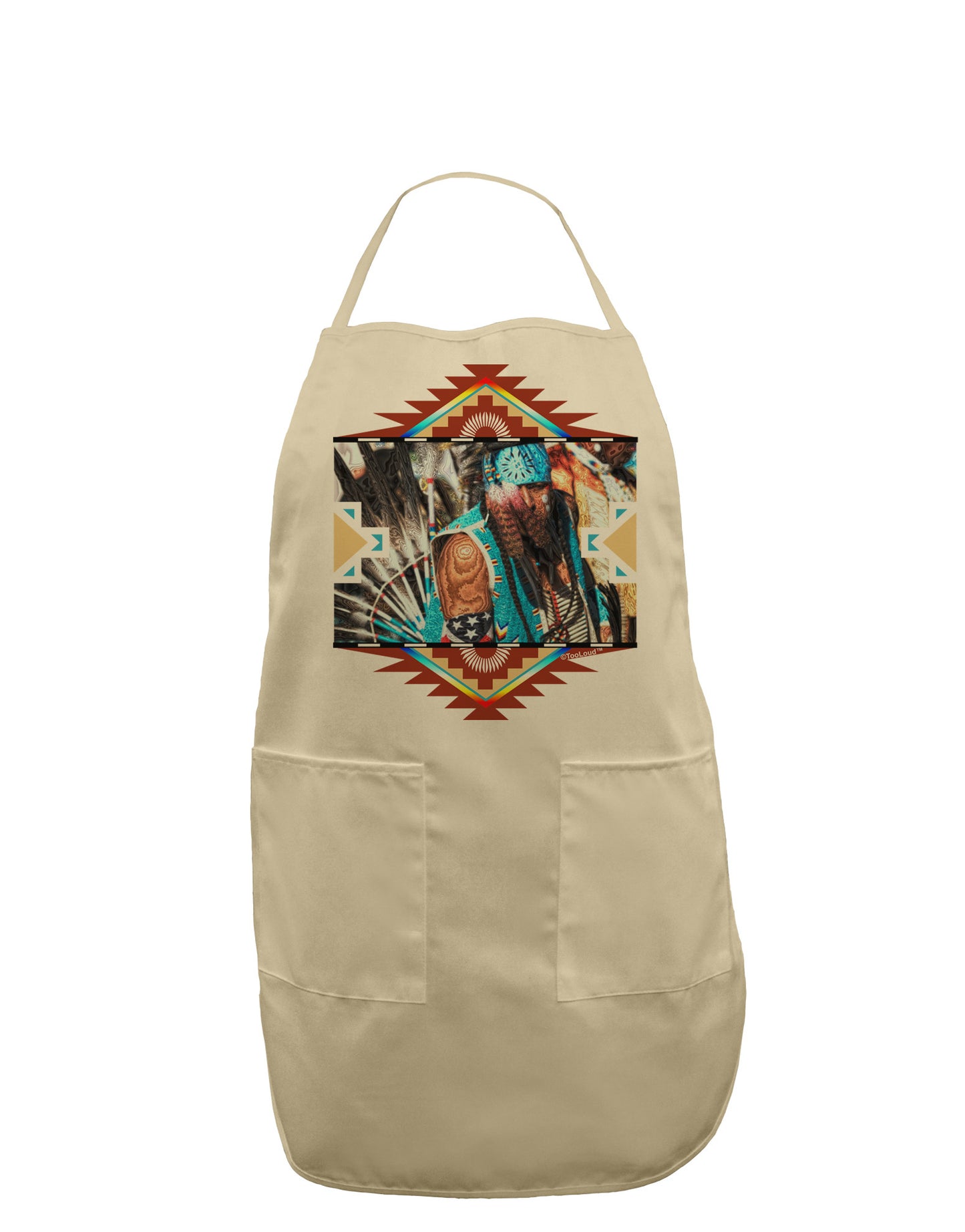 Native American Dancer 2 Adult Apron-Bib Apron-TooLoud-Stone-One-Size-Davson Sales