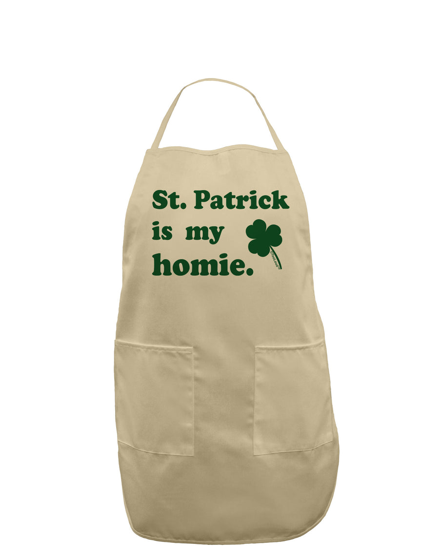 St Patrick is my Homie Adult Apron-Bib Apron-TooLoud-White-One-Size-Davson Sales