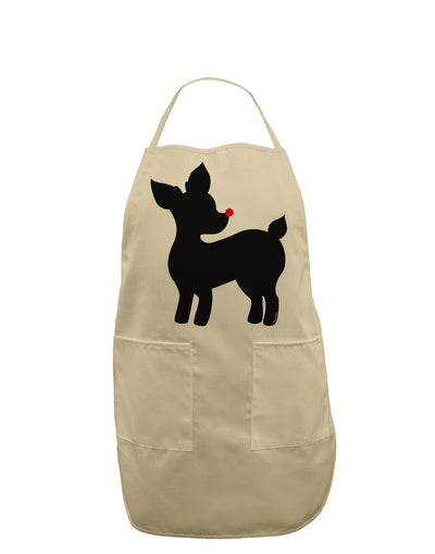 Cute Rudolph Silhouette - Christmas Adult Apron by TooLoud-Bib Apron-TooLoud-Stone-One-Size-Davson Sales