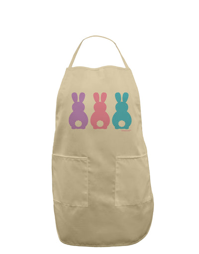 Three Easter Bunnies - Pastels Adult Apron by TooLoud-Bib Apron-TooLoud-Stone-One-Size-Davson Sales