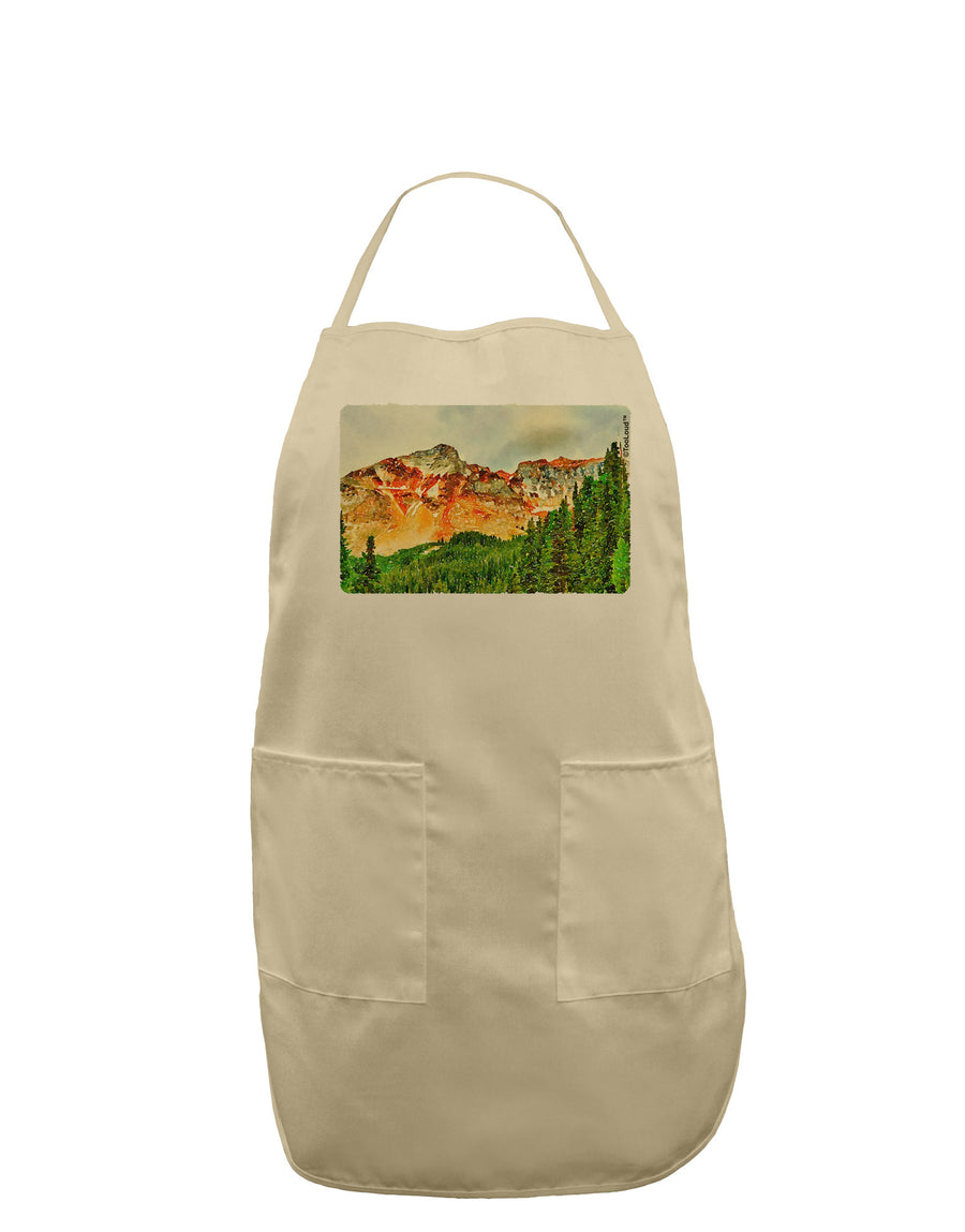 Colorado Forrest Watercolor Adult Apron-Bib Apron-TooLoud-White-One-Size-Davson Sales