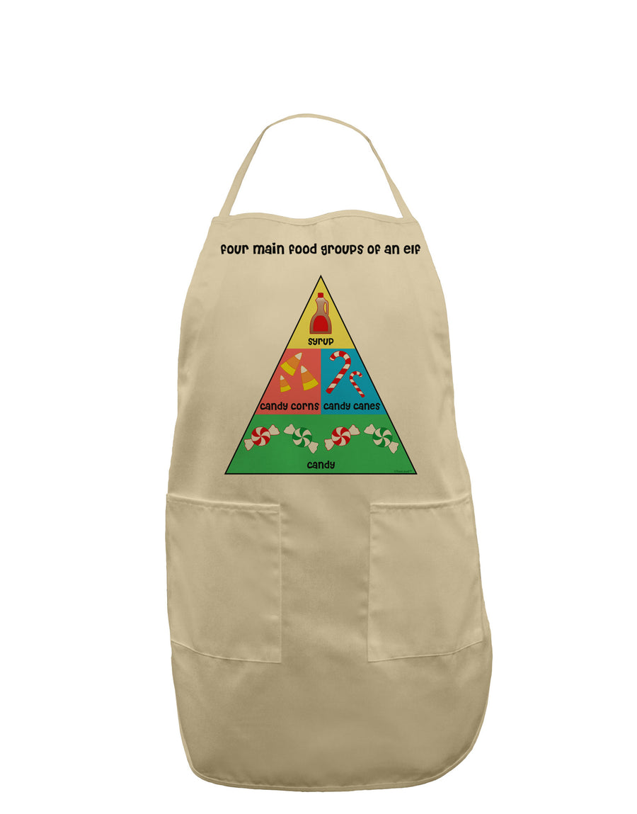 Four Main Food Groups of an Elf - Christmas Adult Apron-Bib Apron-TooLoud-White-One-Size-Davson Sales