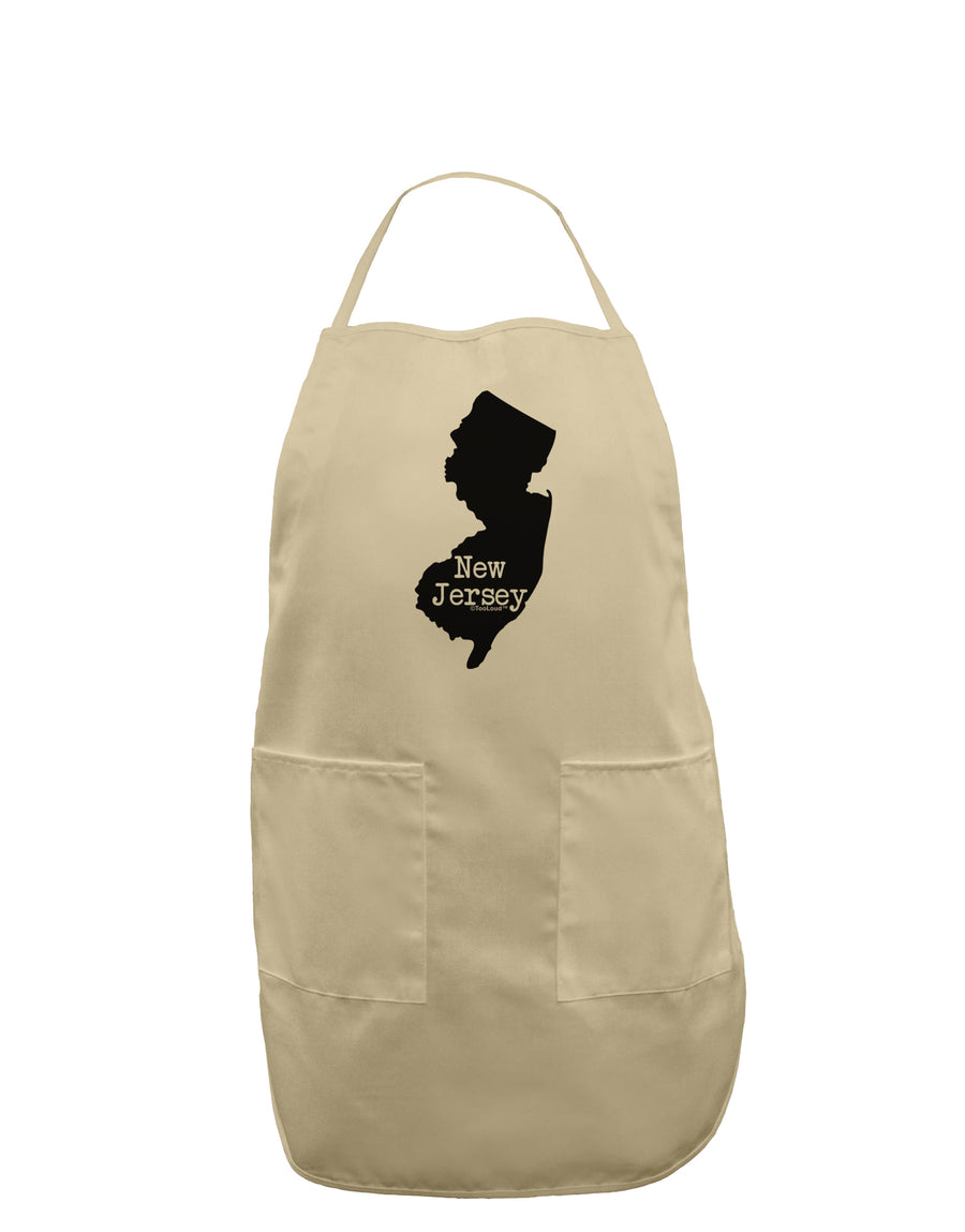 New Jersey - United States Shape Adult Apron by TooLoud-Bib Apron-TooLoud-White-One-Size-Davson Sales