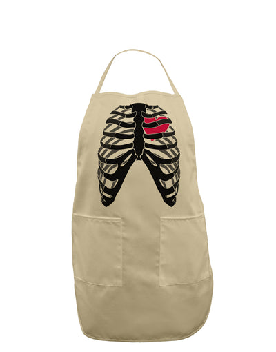 Black Skeleton Bones Ribcage with Heart Adult Apron-Bib Apron-TooLoud-Stone-One-Size-Davson Sales