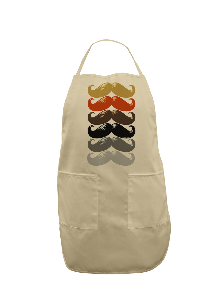 Natural Mustache Rainbow Adult Apron-Bib Apron-TooLoud-White-One-Size-Davson Sales