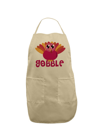 Cute Gobble Turkey Pink Adult Apron-Bib Apron-TooLoud-Stone-One-Size-Davson Sales