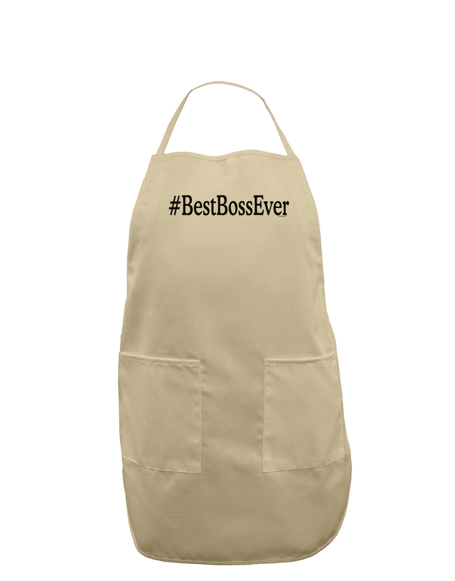#BestBossEver Text - Boss Day Adult Apron-Bib Apron-TooLoud-White-One-Size-Davson Sales