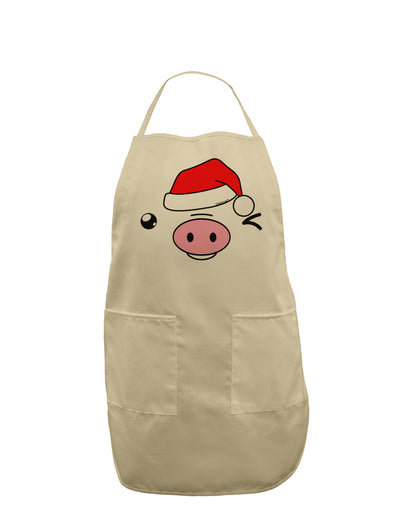 Kyu-T Face Oinkz Santa Hat Boy Pig Adult Apron-Bib Apron-TooLoud-Stone-One-Size-Davson Sales