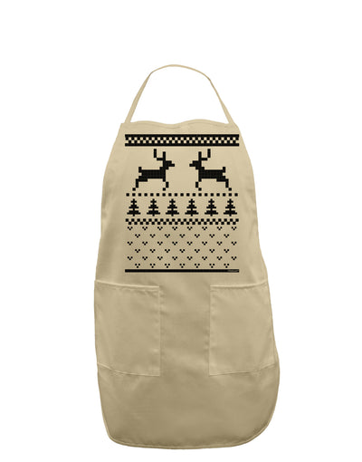 Ugly Christmas Sweater Reindeer Pattern Adult Apron-Bib Apron-TooLoud-Stone-One-Size-Davson Sales