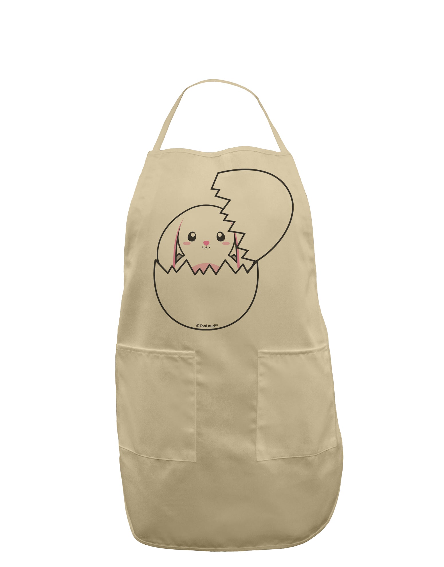 Cute Easter Bunny Hatching Adult Apron by TooLoud-Bib Apron-TooLoud-Stone-One-Size-Davson Sales