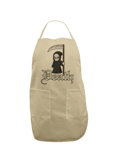 Cute Grim Reaper - Death Text Adult Apron-Bib Apron-TooLoud-Stone-One-Size-Davson Sales