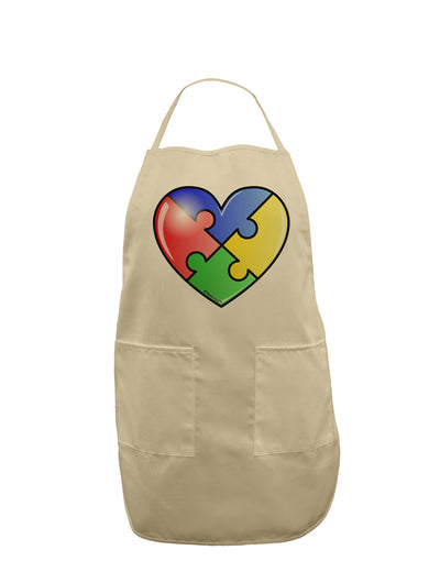 Big Puzzle Heart - Autism Awareness Adult Apron by TooLoud-Bib Apron-TooLoud-Stone-One-Size-Davson Sales