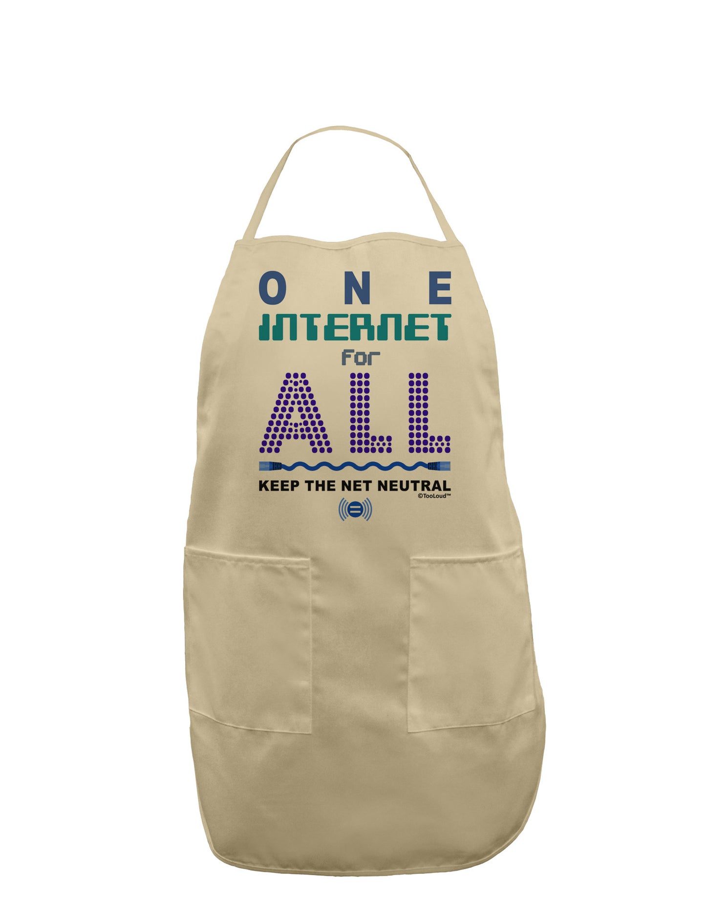 One Internet For All Keep The Net Neutral Adult Apron-Bib Apron-TooLoud-Stone-One-Size-Davson Sales