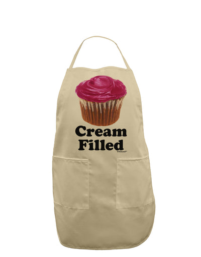 Cream Filled Pink Cupcake Design Adult Apron by TooLoud-Bib Apron-TooLoud-Stone-One-Size-Davson Sales