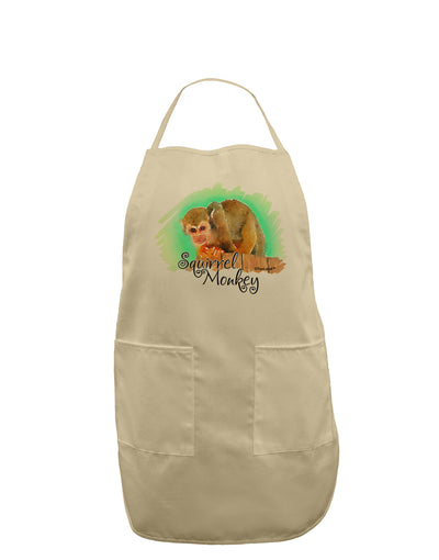 Squirrel Monkey Watercolor Text Adult Apron-Bib Apron-TooLoud-Stone-One-Size-Davson Sales