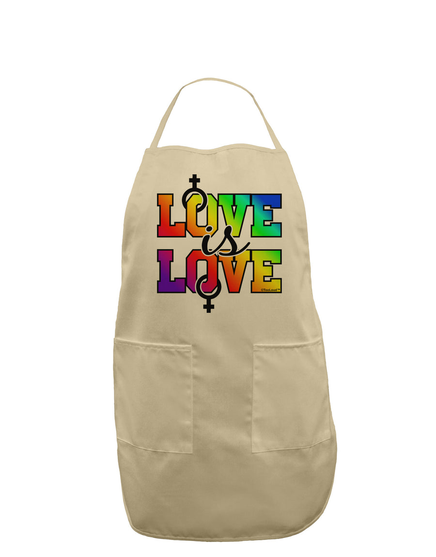 Love Is Love Lesbian Pride Adult Apron-Bib Apron-TooLoud-White-One-Size-Davson Sales