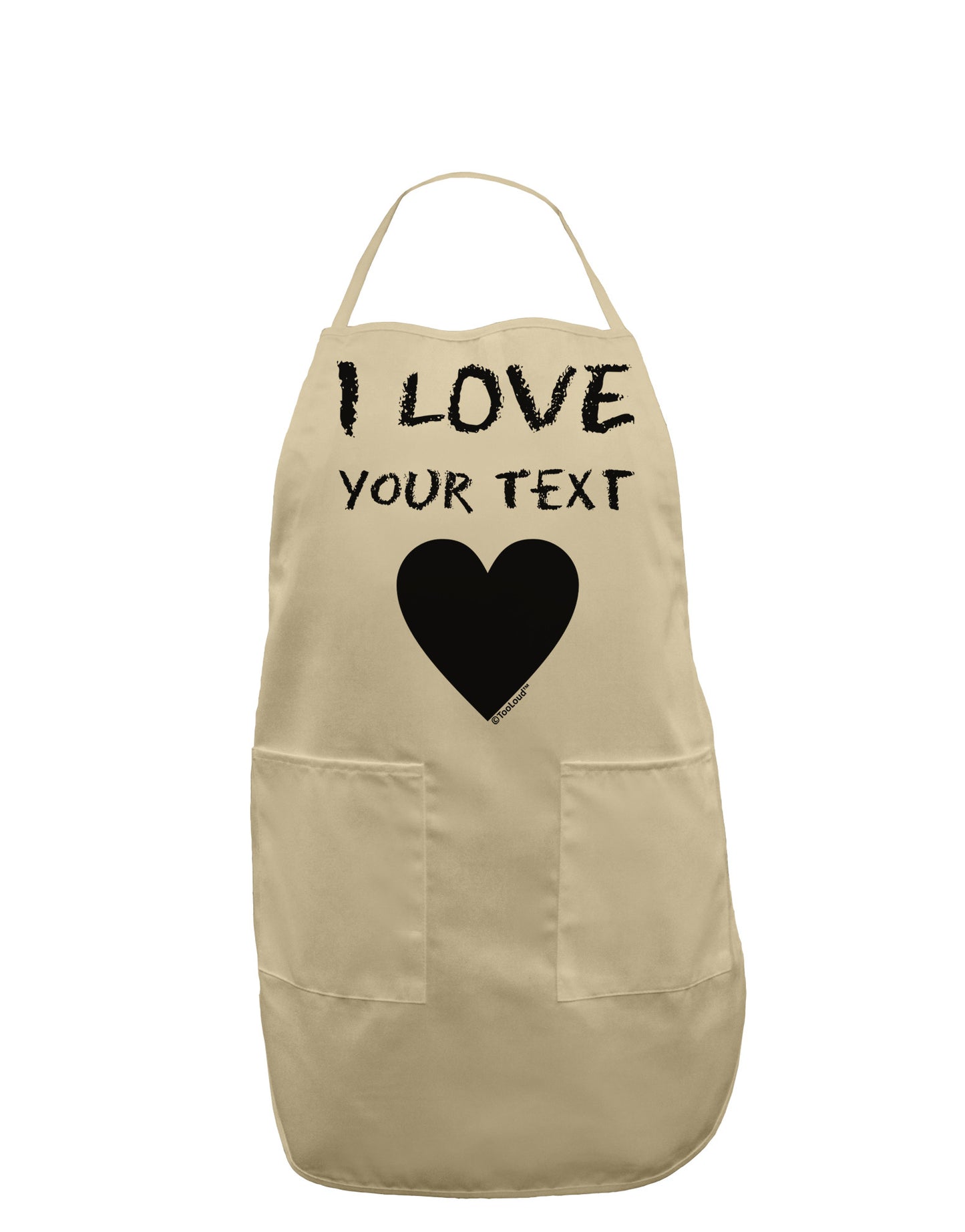 Personalized I Love Customized Adult Apron-Bib Apron-TooLoud-Stone-One-Size-Davson Sales