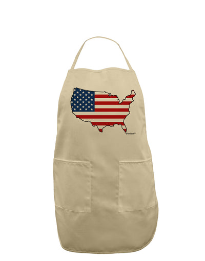 United States Cutout - American Flag Design Adult Apron by TooLoud-Bib Apron-TooLoud-Stone-One-Size-Davson Sales