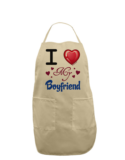 I Love Heart My Boyfriend Adult Apron-Bib Apron-TooLoud-Stone-One-Size-Davson Sales