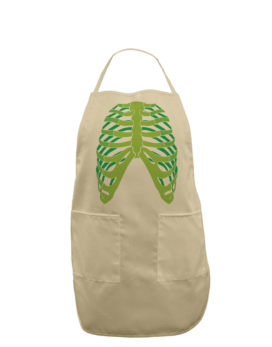 Human Green Skeleton Bones Ribcage Adult Apron-Bib Apron-TooLoud-White-One-Size-Davson Sales