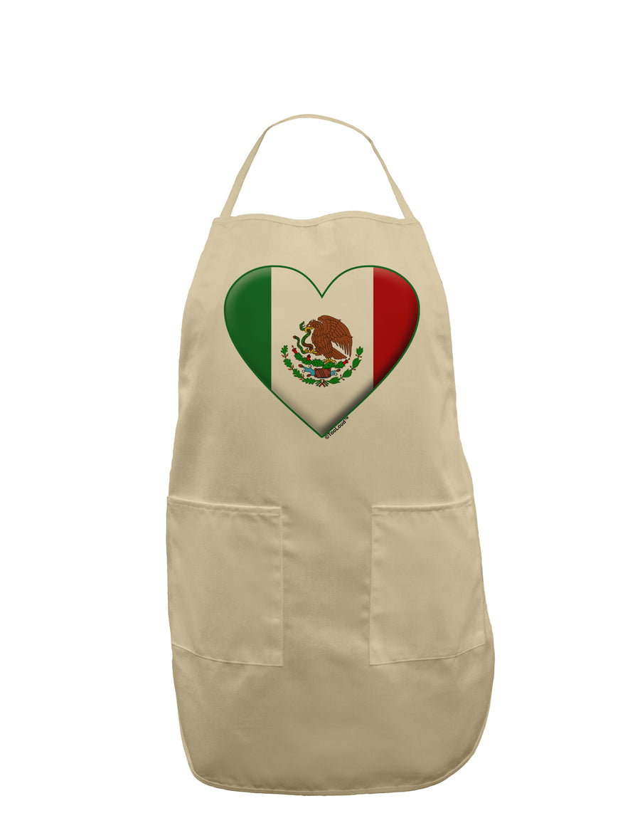 Mexican Flag Heart - Beveled Adult Apron by TooLoud-Bib Apron-TooLoud-White-One-Size-Davson Sales