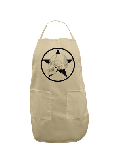 White Skull With Star Adult Apron by TooLoud-Bib Apron-TooLoud-Stone-One-Size-Davson Sales