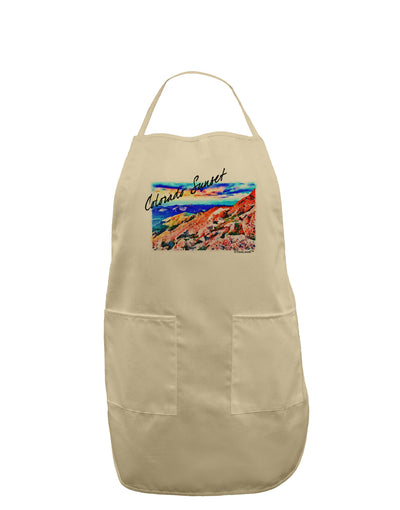 Colorado Mtn Sunset Bold WaterColor Adult Apron-Bib Apron-TooLoud-Stone-One-Size-Davson Sales