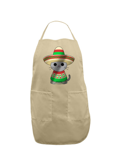 Sombrero and Poncho Cat - Metallic Adult Apron by TooLoud-Bib Apron-TooLoud-Stone-One-Size-Davson Sales