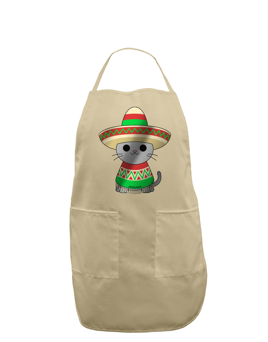 Sombrero and Poncho Cat - Metallic Adult Apron by TooLoud-Bib Apron-TooLoud-White-One-Size-Davson Sales