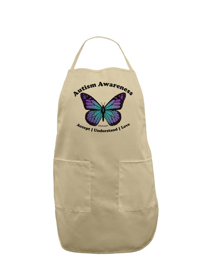 Autism Awareness - Puzzle Piece Butterfly Adult Apron-Bib Apron-TooLoud-Stone-One-Size-Davson Sales