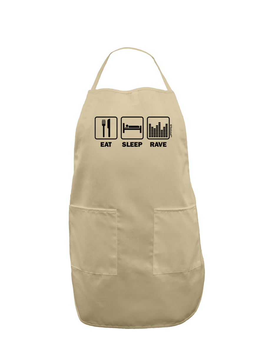 Eat Sleep Rave Adult Apron by TooLoud-Bib Apron-TooLoud-White-One-Size-Davson Sales